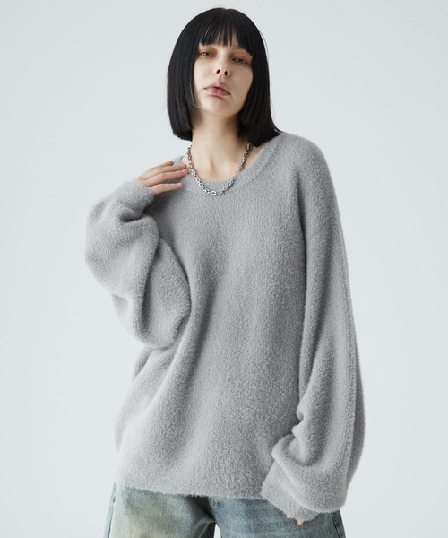 VELNUS（ベルナス）の「【VELNUS】Volume sleeve loose shaggy glitter knit/ボリュームスリーブ ルーズシャギーラメニット（ニット/セーター・メンズ・ブルー/グレー/ブラック・S/M/L）」の9枚目の写真
