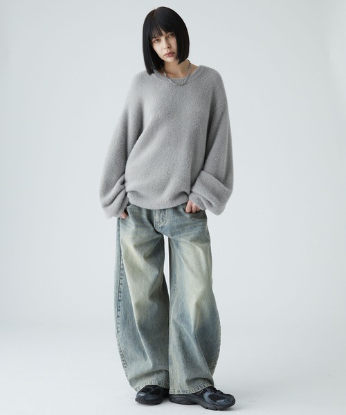 VELNUS（ベルナス）の「【VELNUS】Volume sleeve loose shaggy glitter knit/ボリュームスリーブ ルーズシャギーラメニット（ニット/セーター・メンズ・ブルー/グレー/ブラック・S/M/L）」の14枚目の写真