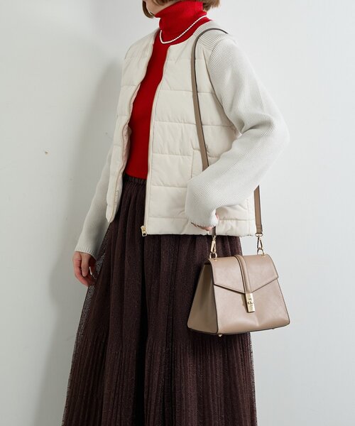 un dix cors（アンディコール）の「《上品カジュアルに◎》ひねり金具ワンハンドルボストンバッグ（ハンドバッグ・レディース・イエロー/ブラウン/グレイッシュベージュ・FREE）」の9枚目の写真