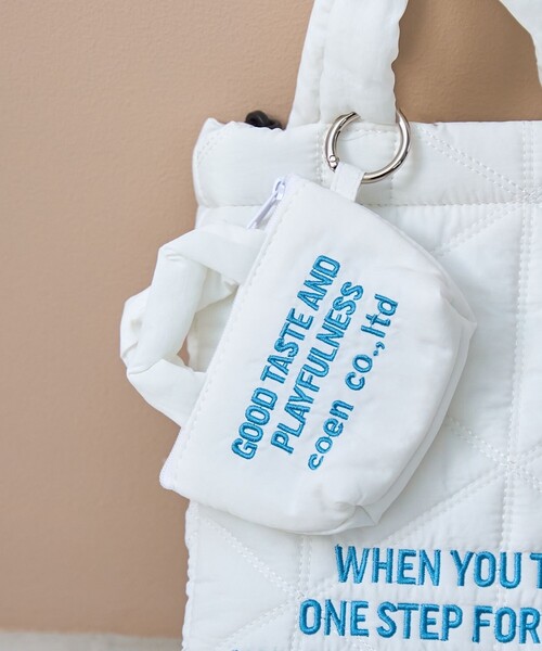 coen（コーエン）の「【再入荷・新色登場】ロゴ刺繍ミニポーチキーホルダー（ポーチ・レディース・ロイヤルブルー/その他2/その他3/その他1/レッド/クリーム/その他4/シルバー/ライトピンク/ダークブラウン/ゴールド/その他5/ピンク/ホワイト/その他6/ブラック/ライトブルー/ライム・FREE）」の2枚目の写真