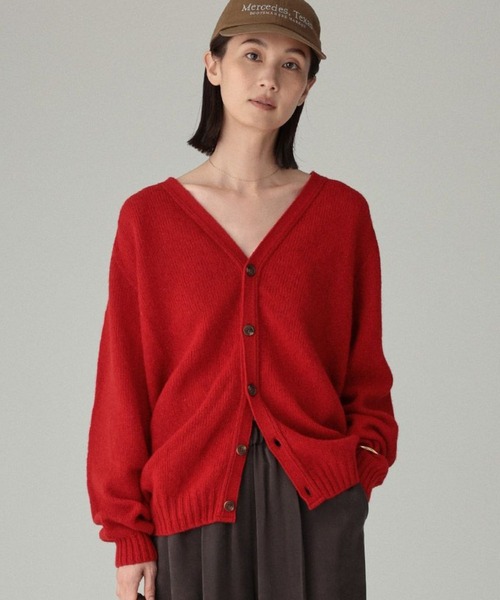 BABYLONE(バビロン)の「【Harley of scotland】<別注>Vネックカーディガン(カーディガン/ボレロ・レディース・オフホワイト/グレー/ブルー/レッド/グリーン・フリー)」の5枚目の写真