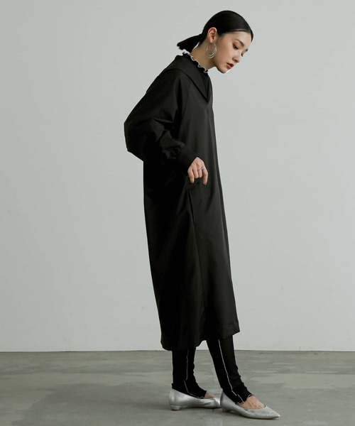 n'OrLABEL(ノアールレーベル)の「『セーラーカラードレス』(ワンピース・レディース・グレー/ボルドー/ブラック・FREE)」の12枚目の写真