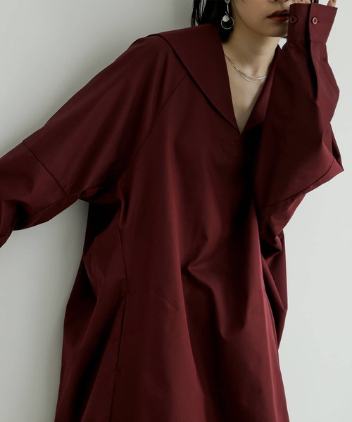 n'OrLABEL(ノアールレーベル)の「『セーラーカラードレス』(ワンピース・レディース・グレー/ボルドー/ブラック・FREE)」の14枚目の写真