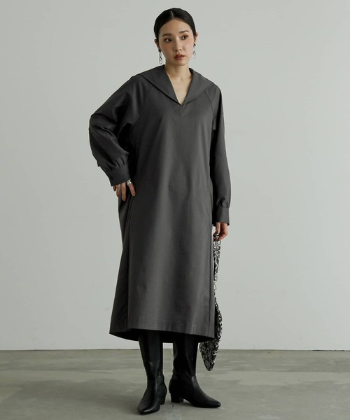 n'OrLABEL(ノアールレーベル)の「『セーラーカラードレス』(ワンピース・レディース・グレー/ボルドー/ブラック・FREE)」の20枚目の写真