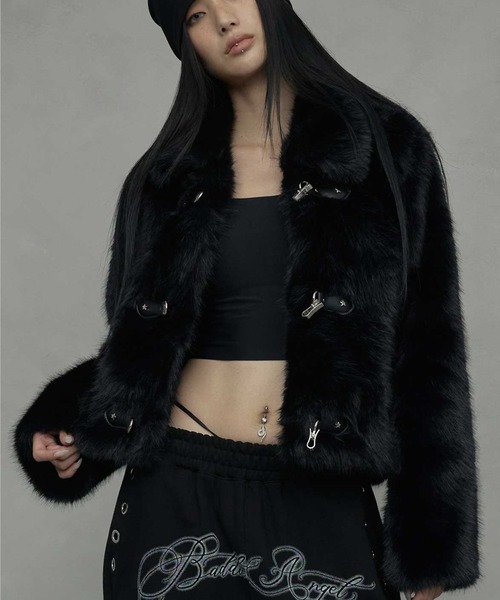 NIIER NOR(ニアノア)の「A'GEM/9 × .kom 『NIIER NOR/ニアノア』 METAL TOGGLE FUR JACKET/メタルトグル ファー ジャケット(その他アウター・レディース・ブラウン/ブラック・FREE)」の2枚目の写真