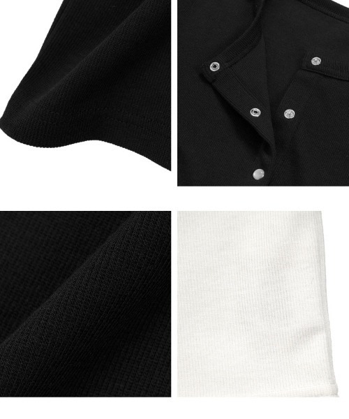 KOBE LETTUCE（コウベレタス）の「[ M L XL ] スナップボタン丸首リブカーディガン（カーディガン/ボレロ・レディース・ブラック/オフホワイト/アイボリー系/グレー/ネイビー/レッド・L/M/XL）」の15枚目の写真