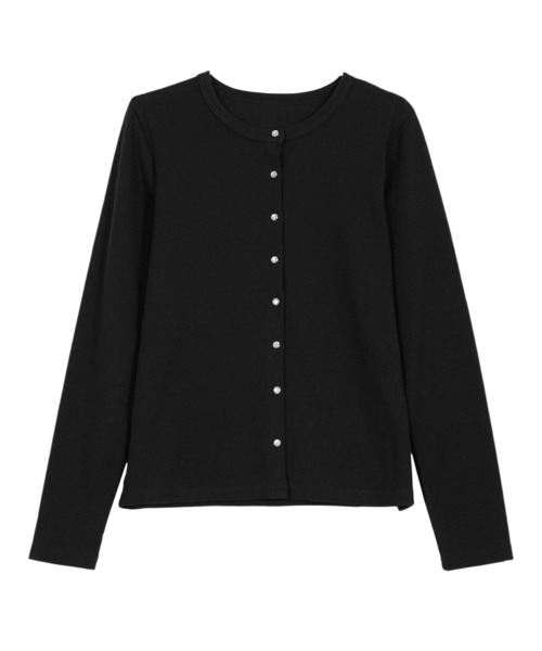 KOBE LETTUCE（コウベレタス）の「[ M L XL ] スナップボタン丸首リブカーディガン（カーディガン/ボレロ・レディース・ブラック/オフホワイト/アイボリー系/グレー/ネイビー/レッド・L/M/XL）」の17枚目の写真
