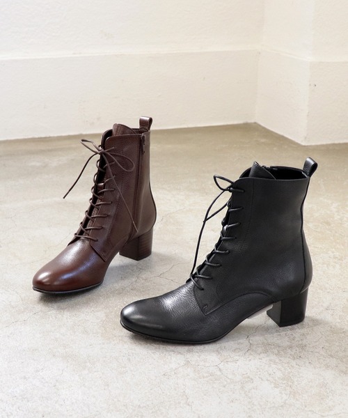 あしながおじさん（アシナガオジサン）の「ヒールレースアップブーツ　3710393（ブーツ・レディース・ダークブラウン/ブラック・24.5cm/24cm/23.5cm/23cm/22.5cm）」の12枚目の写真