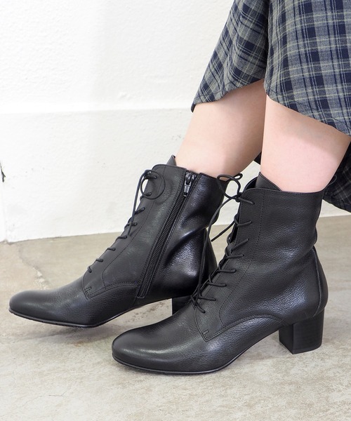 あしながおじさん（アシナガオジサン）の「ヒールレースアップブーツ　3710393（ブーツ・レディース・ダークブラウン/ブラック・24.5cm/24cm/23.5cm/23cm/22.5cm）」の7枚目の写真