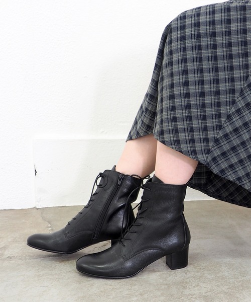 あしながおじさん（アシナガオジサン）の「ヒールレースアップブーツ　3710393（ブーツ・レディース・ダークブラウン/ブラック・24.5cm/24cm/23.5cm/23cm/22.5cm）」の8枚目の写真