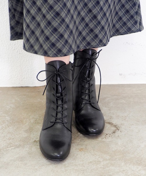 あしながおじさん（アシナガオジサン）の「ヒールレースアップブーツ　3710393（ブーツ・レディース・ダークブラウン/ブラック・24.5cm/24cm/23.5cm/23cm/22.5cm）」の14枚目の写真