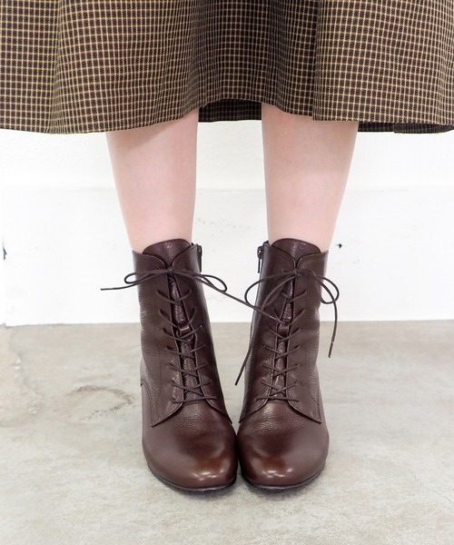 あしながおじさん（アシナガオジサン）の「ヒールレースアップブーツ　3710393（ブーツ・レディース・ダークブラウン/ブラック・24.5cm/24cm/23.5cm/23cm/22.5cm）」の9枚目の写真