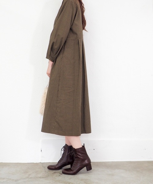 あしながおじさん（アシナガオジサン）の「ヒールレースアップブーツ　3710393（ブーツ・レディース・ダークブラウン/ブラック・24.5cm/24cm/23.5cm/23cm/22.5cm）」の4枚目の写真