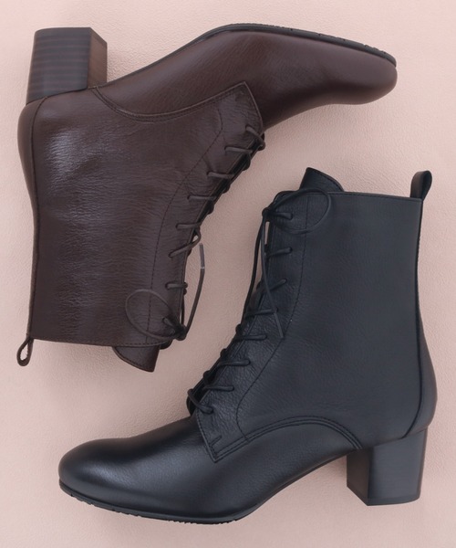 あしながおじさん（アシナガオジサン）の「ヒールレースアップブーツ　3710393（ブーツ・レディース・ダークブラウン/ブラック・24.5cm/24cm/23.5cm/23cm/22.5cm）」の17枚目の写真
