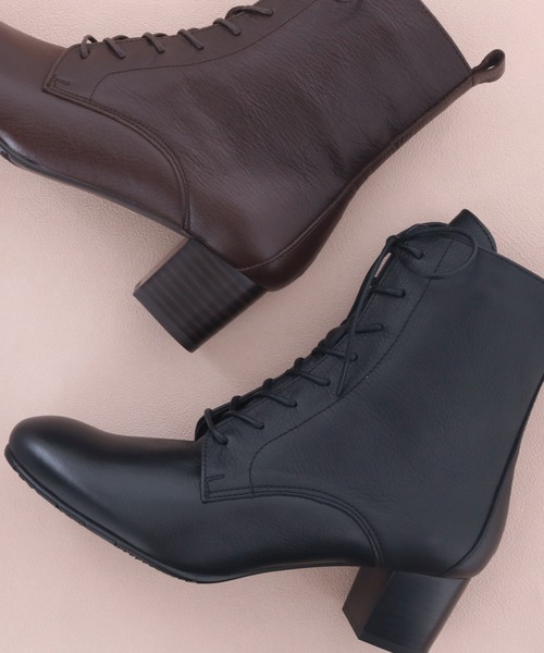 あしながおじさん（アシナガオジサン）の「ヒールレースアップブーツ　3710393（ブーツ・レディース・ダークブラウン/ブラック・24.5cm/24cm/23.5cm/23cm/22.5cm）」の18枚目の写真