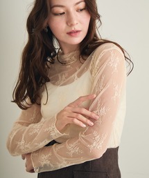 Lunea（ルネア）の「花柄レースシアートップス（シャツ/ブラウス）」