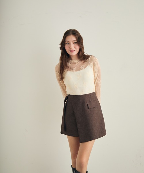 Lunea（ルネア）の「花柄レースシアートップス（シャツ/ブラウス・レディース・ブラウン/ホワイト/ブラック/アイボリー・FREE）」の9枚目の写真