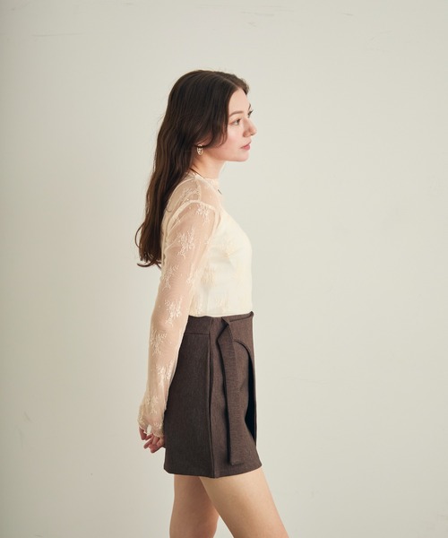 Lunea（ルネア）の「花柄レースシアートップス（シャツ/ブラウス・レディース・ブラウン/ホワイト/ブラック/アイボリー・FREE）」の21枚目の写真