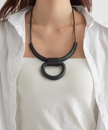 最終値下 極美品 CRESCIONI クレッシオーニ レザー ネックレス 黒 その他ブランド(ソノタブランド) / crescioni/クレッシオーニ