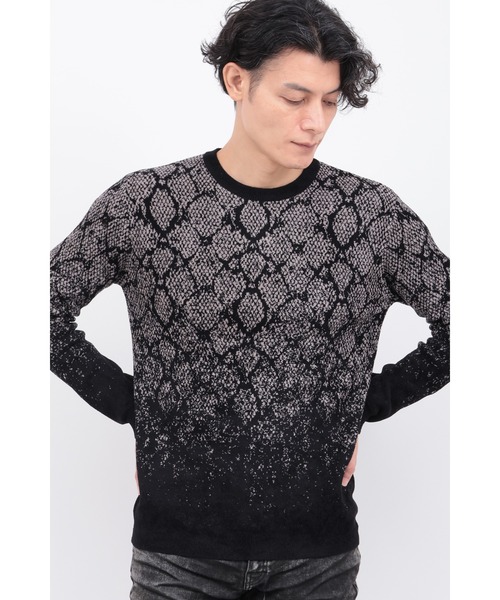 TORNADO MART（トルネードマート）の「ﾊﾟｲｿﾝｸﾞﾗﾃﾞｰｼｮﾝﾓｰﾙｸﾙｰﾈｯｸKN（ニット/セーター・メンズ・ホワイト/ブラック・MEDIUM/LARGE/LL）」の5枚目の写真