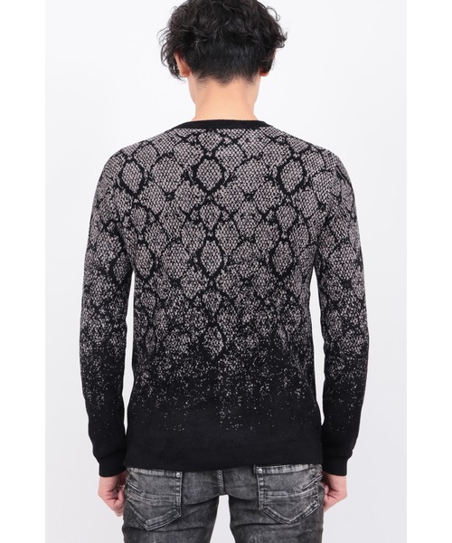 TORNADO MART（トルネードマート）の「ﾊﾟｲｿﾝｸﾞﾗﾃﾞｰｼｮﾝﾓｰﾙｸﾙｰﾈｯｸKN（ニット/セーター・メンズ・ホワイト/ブラック・MEDIUM/LARGE/LL）」の7枚目の写真