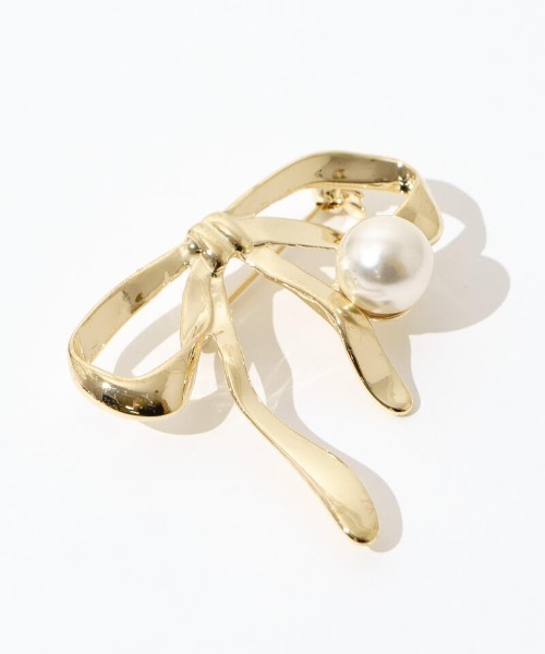 flower(フラワー)の「フォーリングリボンブローチ(ブローチ/コサージュ・レディース・シルバー/ゴールド・FREE)」の5枚目の写真