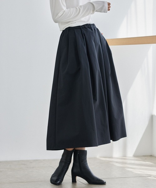 BARNYARDSTORM（バンヤードストーム）の「BARNYARDSTORM / ギャザーボリュームスカート【撥水】【YouTube「i.style closet」紹介アイテム】（スカート・レディース・ブラック/ピンク・S/M）」の4枚目の写真