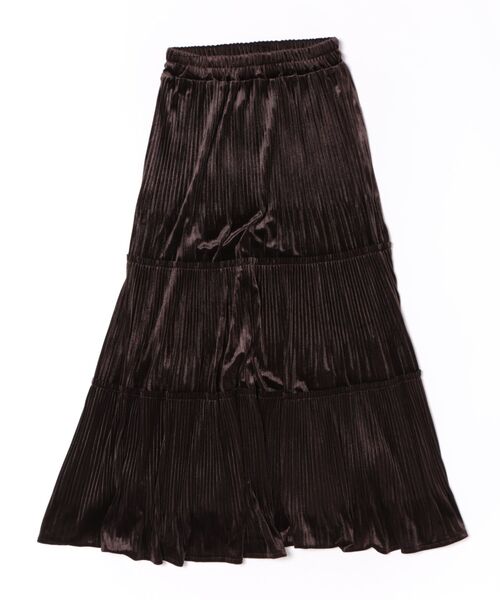 M.deux（エムドゥ）の「ベロアギャザースカート（スカート・レディース・ダークブラウン/グレイッシュブルー・MEDIUM）」の15枚目の写真