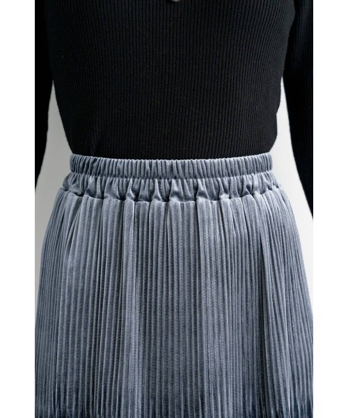 M.deux（エムドゥ）の「ベロアギャザースカート（スカート・レディース・ダークブラウン/グレイッシュブルー・MEDIUM）」の10枚目の写真