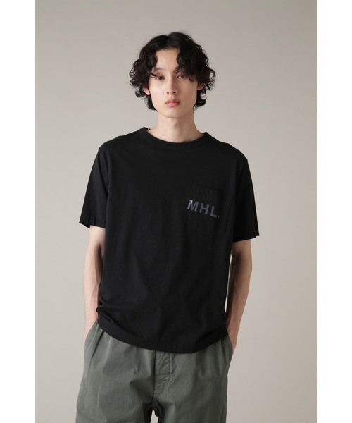 MHL.（エムエイチエル）の「PRINTED COTTON JERSEY (オンラインショップ限定)（Tシャツ/カットソー・メンズ・ブラック/ホワイト・LARGE/MEDIUM/SMALL）」の8枚目の写真