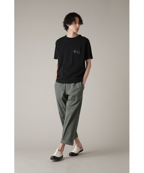 MHL.（エムエイチエル）の「PRINTED COTTON JERSEY (オンラインショップ限定)（Tシャツ/カットソー・メンズ・ブラック/ホワイト・LARGE/MEDIUM/SMALL）」の9枚目の写真