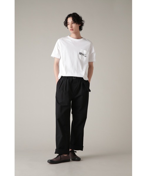MHL.（エムエイチエル）の「PRINTED COTTON JERSEY (オンラインショップ限定)（Tシャツ/カットソー・メンズ・ブラック/ホワイト・LARGE/MEDIUM/SMALL）」の4枚目の写真