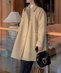 ABITOKYO（アビトーキョー）の「ダブルボタンチュニックコート（ステンカラーコート）」