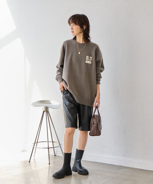 RIVE DROITE(リヴドロワ)の「【ハンサムな着こなしに】合皮ハーフパンツ(その他パンツ・レディース・ブラック/キャメル・36/38)」の12枚目の写真