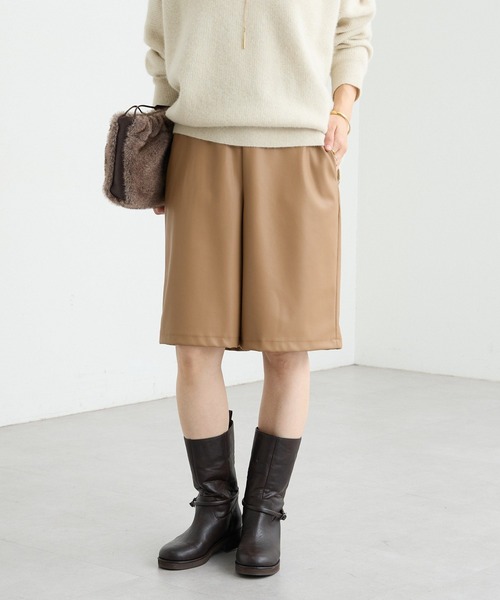 セール】【ハンサムな着こなしに】合皮ハーフパンツ（その他パンツ
