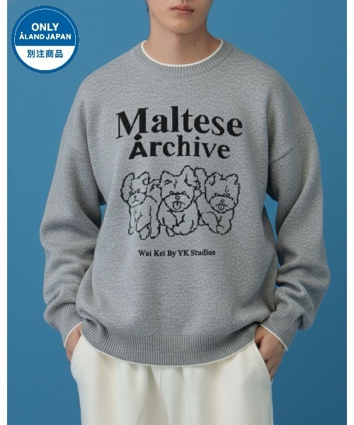 WaiKei（ワイケイ）の「【UNISEX】Wai Kei×ALAND／Amaltese ニット（ニット/セーター・レディース・ピンク/アイボリー/ネイビー/グレー・LARGE/MEDIUM）」の2枚目の写真