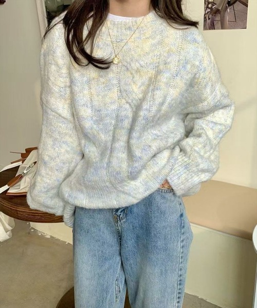 STAY MOTION（ステイモーション）の「【WEB限定】マルチカラーニットプルオーバー［大人 カジュアル 着回し力抜群］（ニット/セーター・レディース・イエロー/ピンク・F）」の2枚目の写真