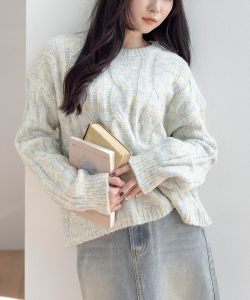 STAY MOTION（ステイモーション）の「【WEB限定】マルチカラーニットプルオーバー［大人 カジュアル 着回し力抜群］（ニット/セーター・レディース・イエロー/ピンク・F）」の8枚目の写真