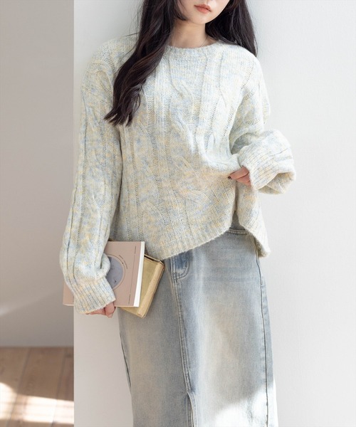 STAY MOTION（ステイモーション）の「【WEB限定】マルチカラーニットプルオーバー［大人 カジュアル 着回し力抜群］（ニット/セーター・レディース・イエロー/ピンク・F）」の9枚目の写真