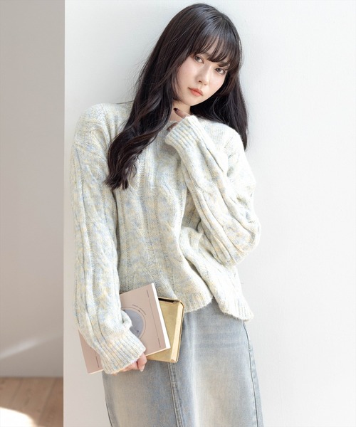 STAY MOTION（ステイモーション）の「【WEB限定】マルチカラーニットプルオーバー［大人 カジュアル 着回し力抜群］（ニット/セーター・レディース・イエロー/ピンク・F）」の10枚目の写真