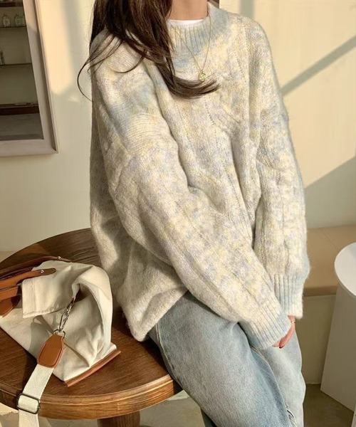 STAY MOTION（ステイモーション）の「【WEB限定】マルチカラーニットプルオーバー［大人 カジュアル 着回し力抜群］（ニット/セーター・レディース・イエロー/ピンク・F）」の7枚目の写真