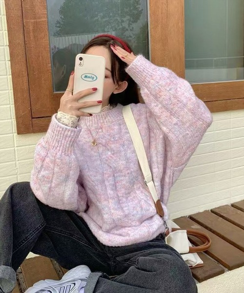 STAY MOTION（ステイモーション）の「【WEB限定】マルチカラーニットプルオーバー［大人 カジュアル 着回し力抜群］（ニット/セーター・レディース・イエロー/ピンク・F）」の6枚目の写真