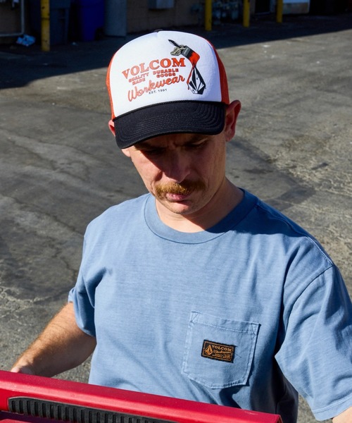 VOLCOM(ボルコム)の「VOLCOM EVEN LAY WORKWEAR HAT/ボルコムキャップ(キャップ・メンズ・オレンジ・FREE)」の1枚目の写真