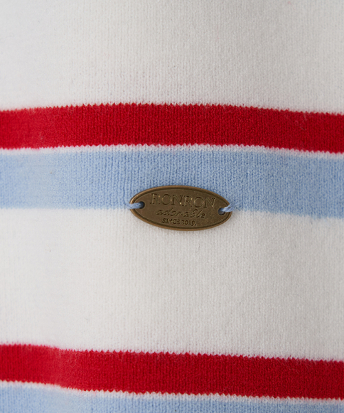 RONRON（ロンロン）の「RUGBY COLLAR LOOSE FIT LONG SLEEVE KNIT WHITE RED STRIPE（ポロシャツ・レディース・その他・FREE）」の5枚目の写真