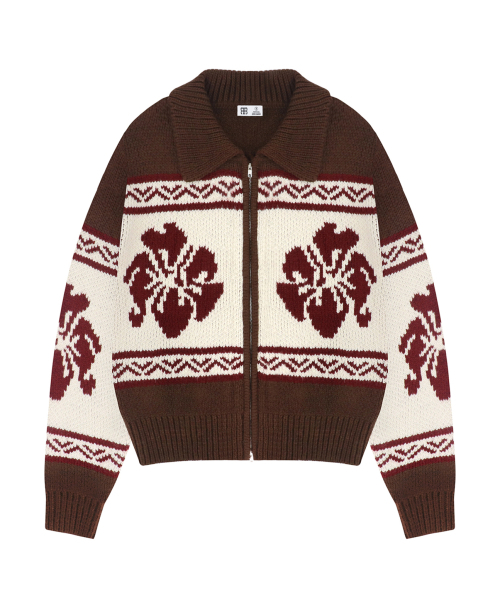 ROCKCAKE（ロックケーキ）の「Flower Cowichan Cardigan - Brown（カーディガン/ボレロ・レディース・その他・SMALL）」の5枚目の写真