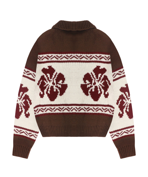 ROCKCAKE（ロックケーキ）の「Flower Cowichan Cardigan - Brown（カーディガン/ボレロ・レディース・その他・SMALL）」の6枚目の写真