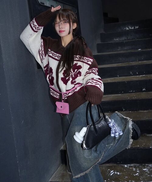 ROCKCAKE（ロックケーキ）の「Flower Cowichan Cardigan - Brown（カーディガン/ボレロ・レディース・その他・SMALL）」の10枚目の写真
