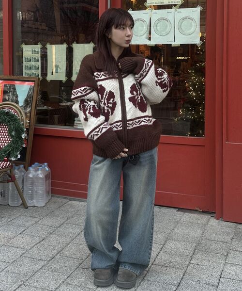 ROCKCAKE（ロックケーキ）の「Flower Cowichan Cardigan - Brown（カーディガン/ボレロ・レディース・その他・SMALL）」の12枚目の写真