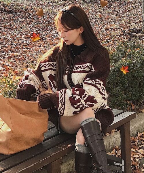 ROCKCAKE（ロックケーキ）の「Flower Cowichan Cardigan - Brown（カーディガン/ボレロ・レディース・その他・SMALL）」の17枚目の写真