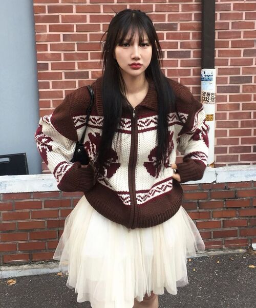 ROCKCAKE（ロックケーキ）の「Flower Cowichan Cardigan - Brown（カーディガン/ボレロ・レディース・その他・SMALL）」の18枚目の写真